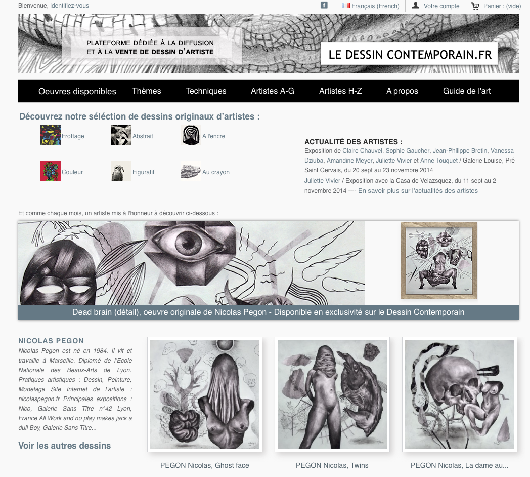 Dessin en Vente sur « Le dessin contemporain.fr »